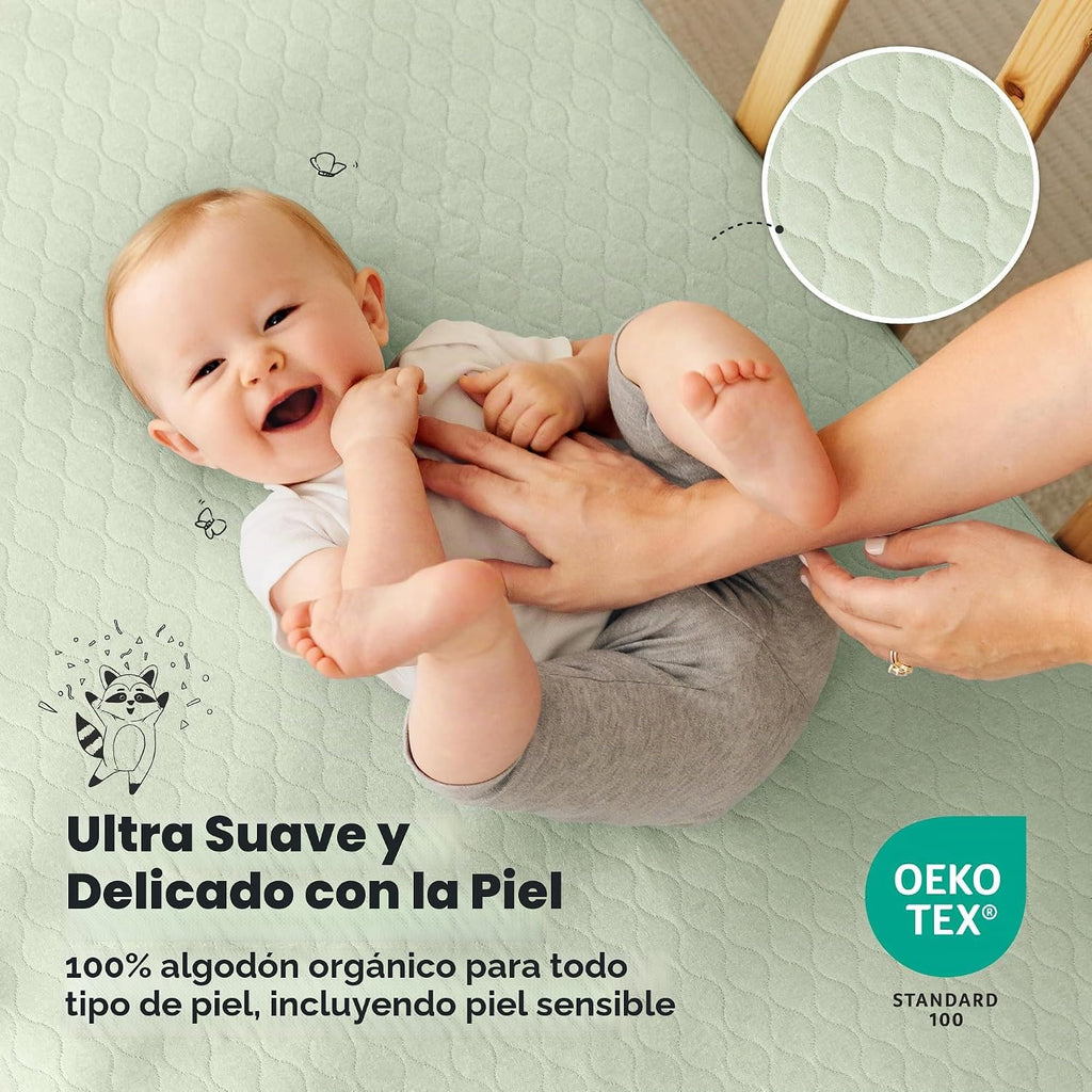 Paquete de 2 fundas protectoras de colchón impermeables para cuna |...