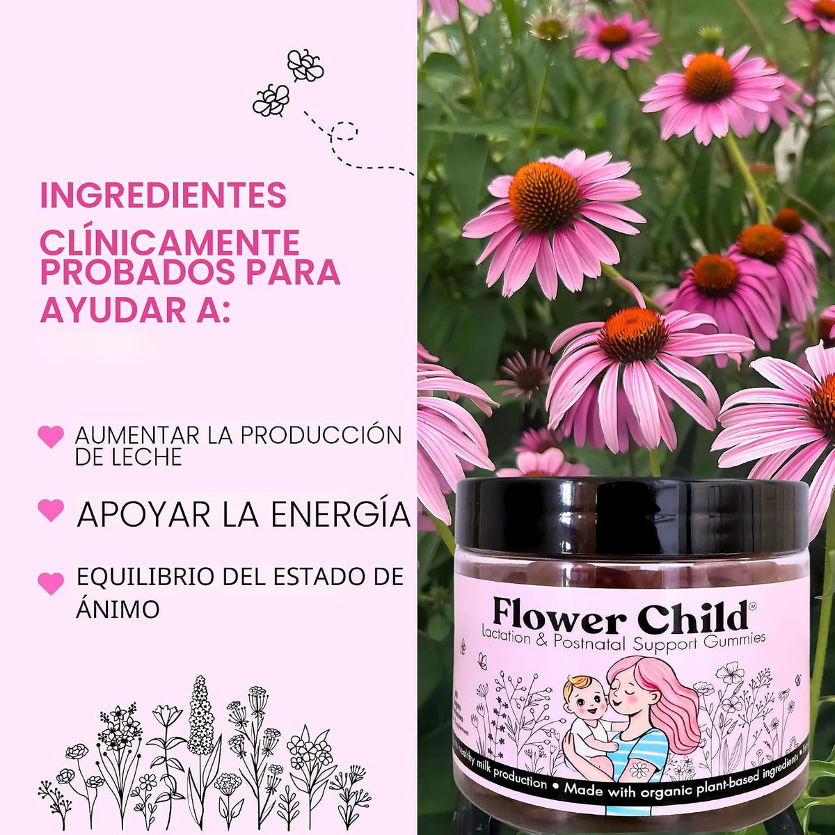 Flower Child Gomitas de lactancia materna para la producción de lec...