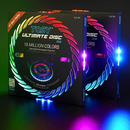 TOSY Flying Disc - 108 RGB Multicolor or 36 Monocolor LEDs, Super B...