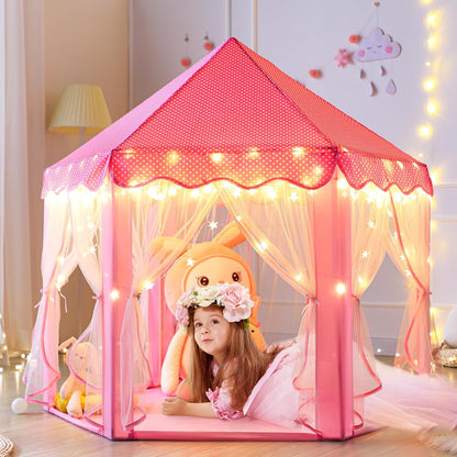 Monobeach Tienda de campaña de princesa para niñas, casa de juegos...