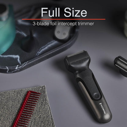 Remington ONE Shave & Groom - Maquinilla de afeitar eléctrica multiherramienta para hombres, afeitadora de aluminio con 4 accesorios de tamaño completo y 5 peines ajustables para barba, cara y cuerpo