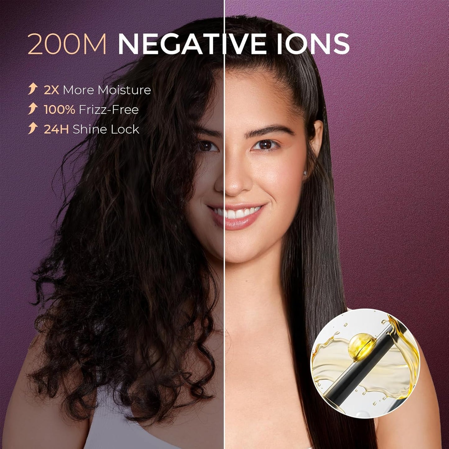 TYMO Cepillo alisador de pelo 2 en 1, 656.2 ft de iones para mujer,...