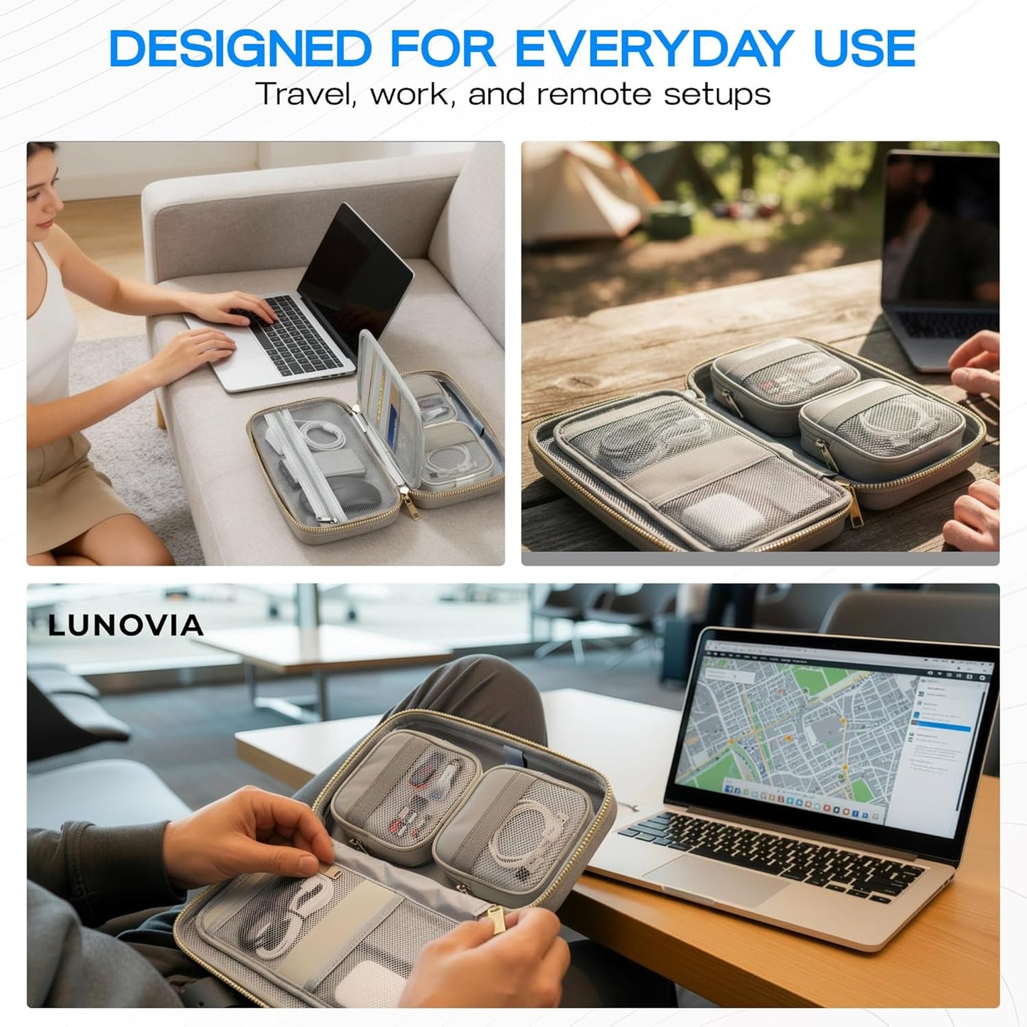 Lunovia Hard Shell Tech Organizer - Funda protectora de viaje para...