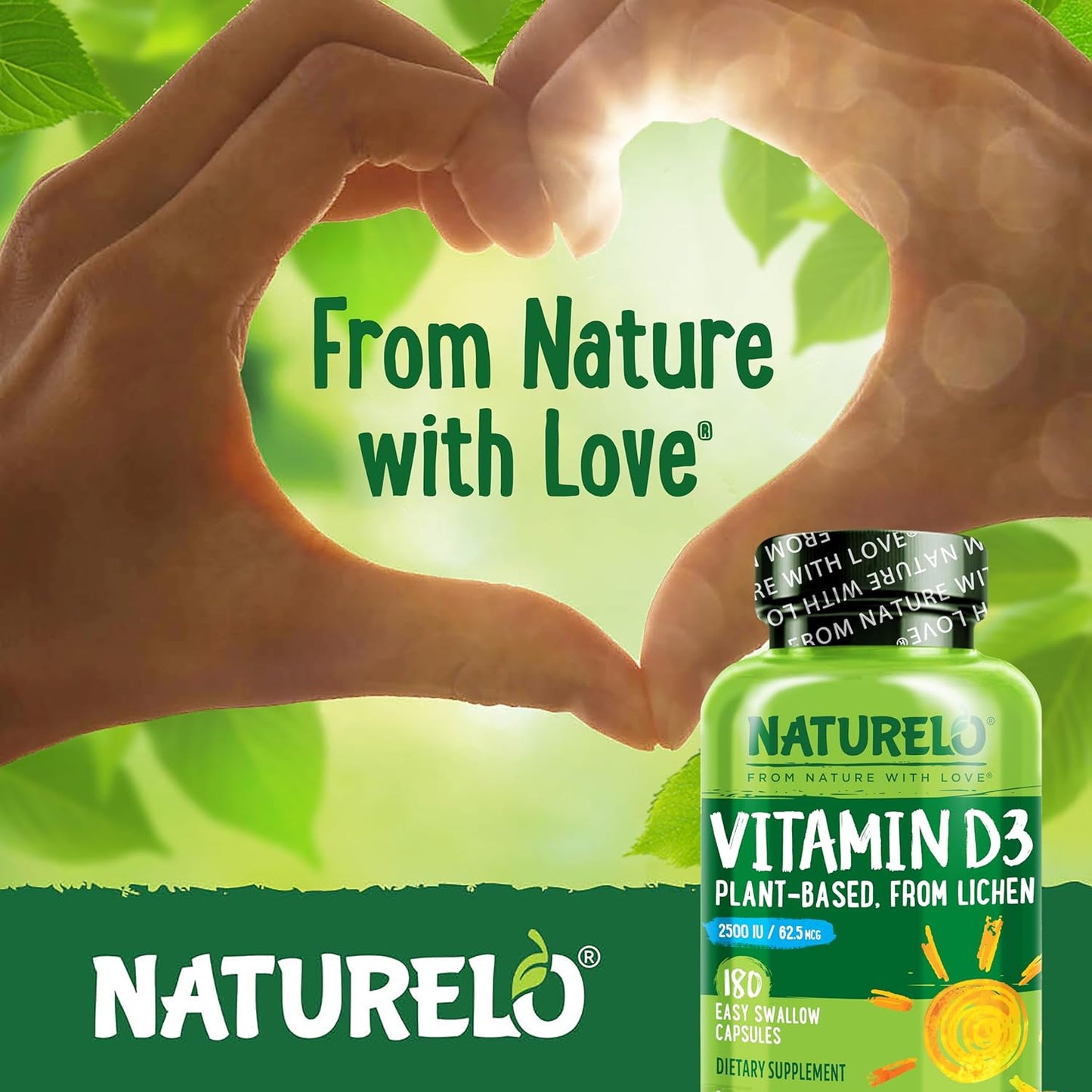 NATURELO Vitamina D \u2013 2500 UI \u2013 A base de plantas de liqu...