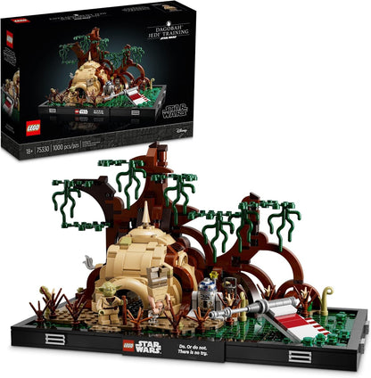 LEGO Star Wars Dagobah Jedi Diorama de entrenamiento 75330 - Serie completa con minifiguras Yoda y R2-D2, y X-Wing de Luke Skywalker, idea de regalo de cumpleaños para adultos, hombres, mujeres,