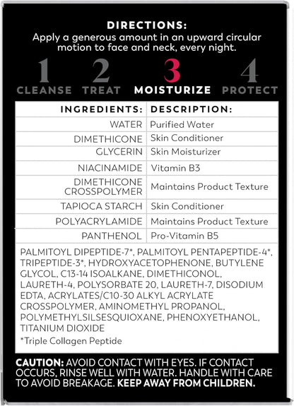 Olay Regenera Noche Recuperación Crema & crema facial hidratante, 1.7 onzas