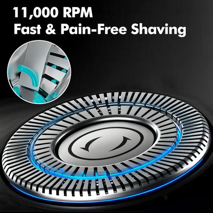 Maquinilla de afeitar eléctrica para hombres Flynth 3 en 1, afeitadora inalámbrica giratoria de 3 cuchillas húmeda/seca para barba, nariz y cara, IPX7, impermeable, carga rápida, recortadora de viaje