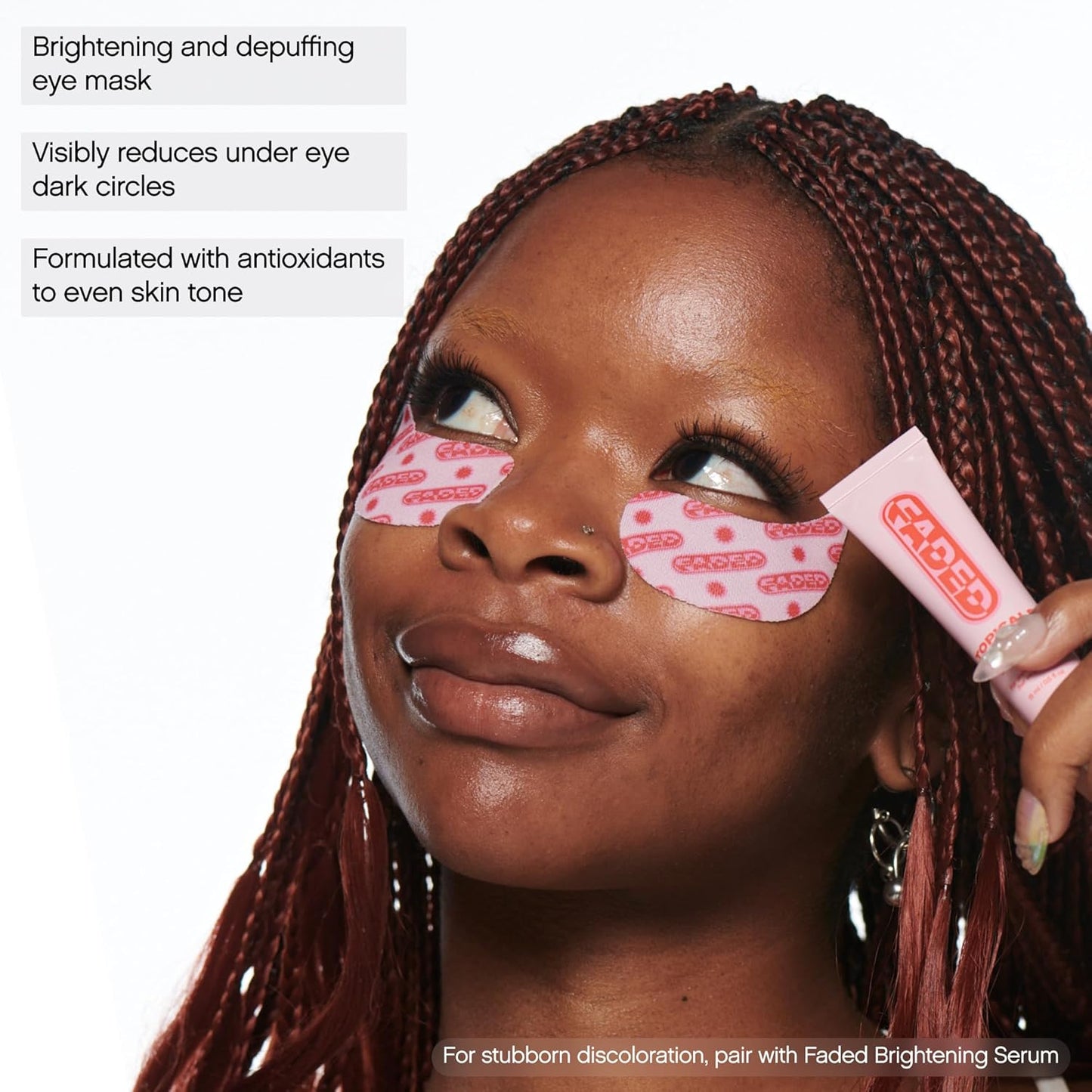 Topicals Faded Máscaras Iluminadoras para Debajo de los Ojos | Parches para Desinflar, Hidratar, Iluminar y Enfriar | Reduce las Ojeras y Líneas Finas | Contiene Ácido Kójico, Cafeína y Niacinamida