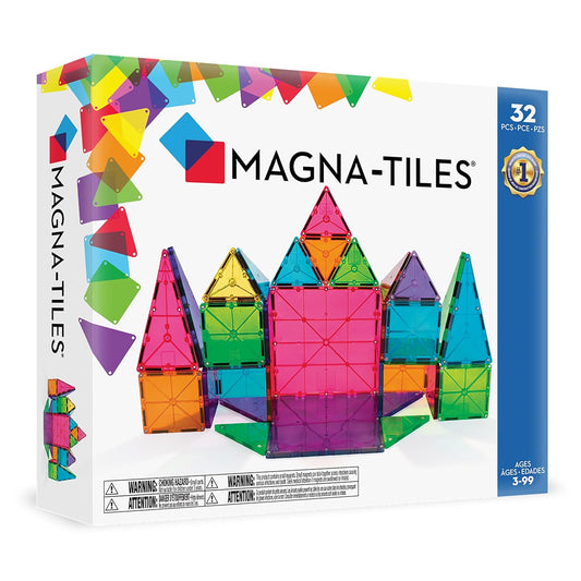 MAGNA-TILES Juego clásico de construcción magnética de 32 piezas, l...