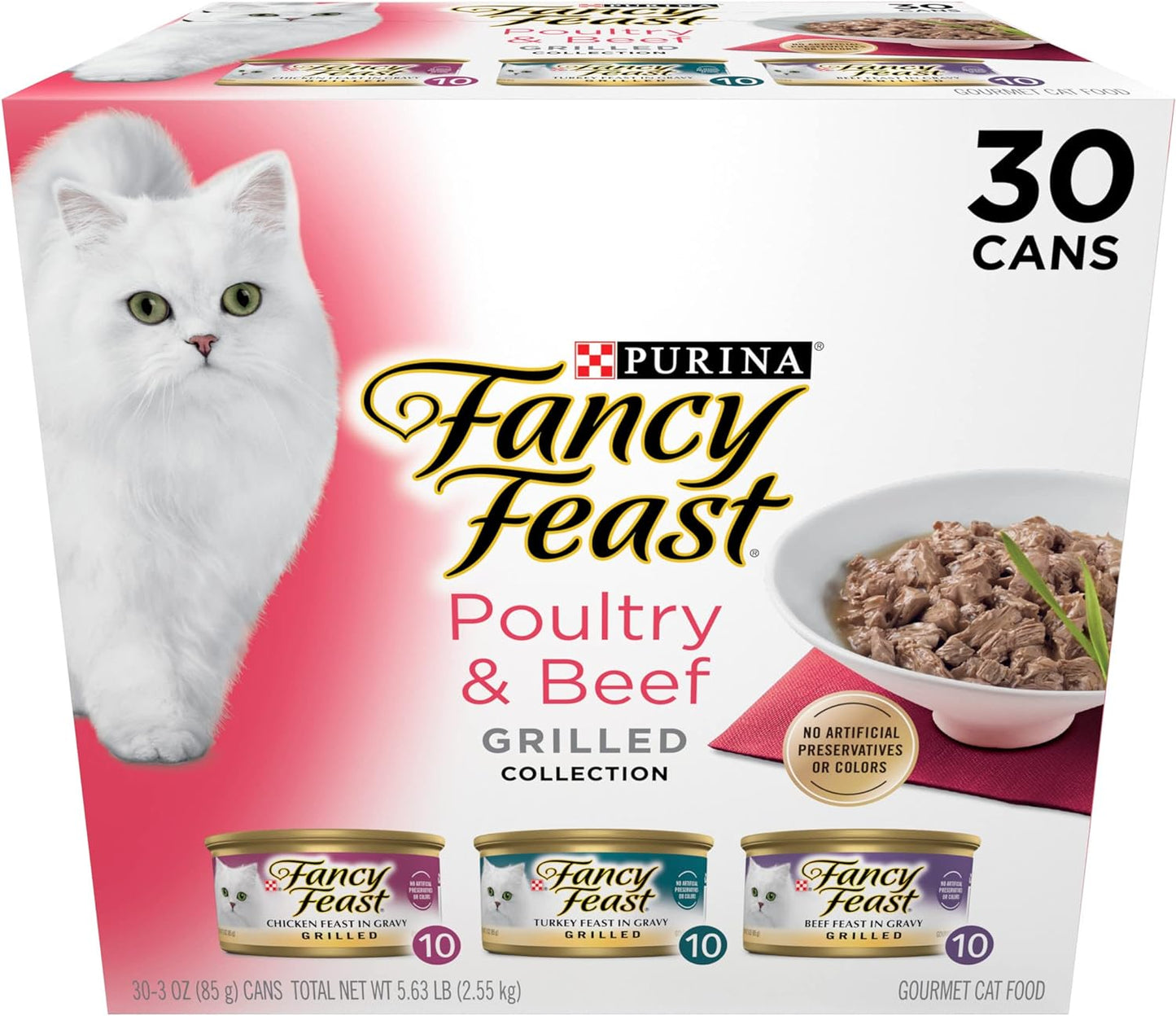 Purina Fancy Feast - Alimento húmedo a la parrilla para gatos, cole...