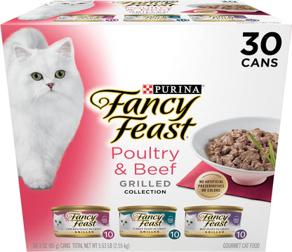 Purina Fancy Feast - Alimento húmedo a la parrilla para gatos, cole...