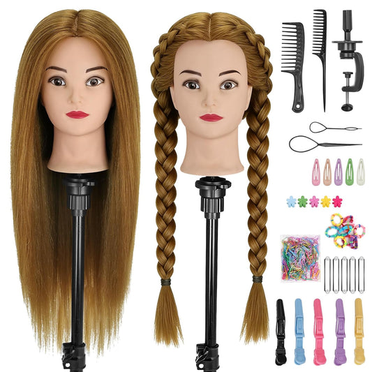 Cabeza de maniquí con 90% cabello humano, cabeza de muñeca de pelo...