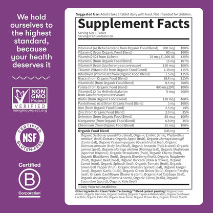 Suplemento multivitamínico orgánico Garden of Life, para mujer, tab...