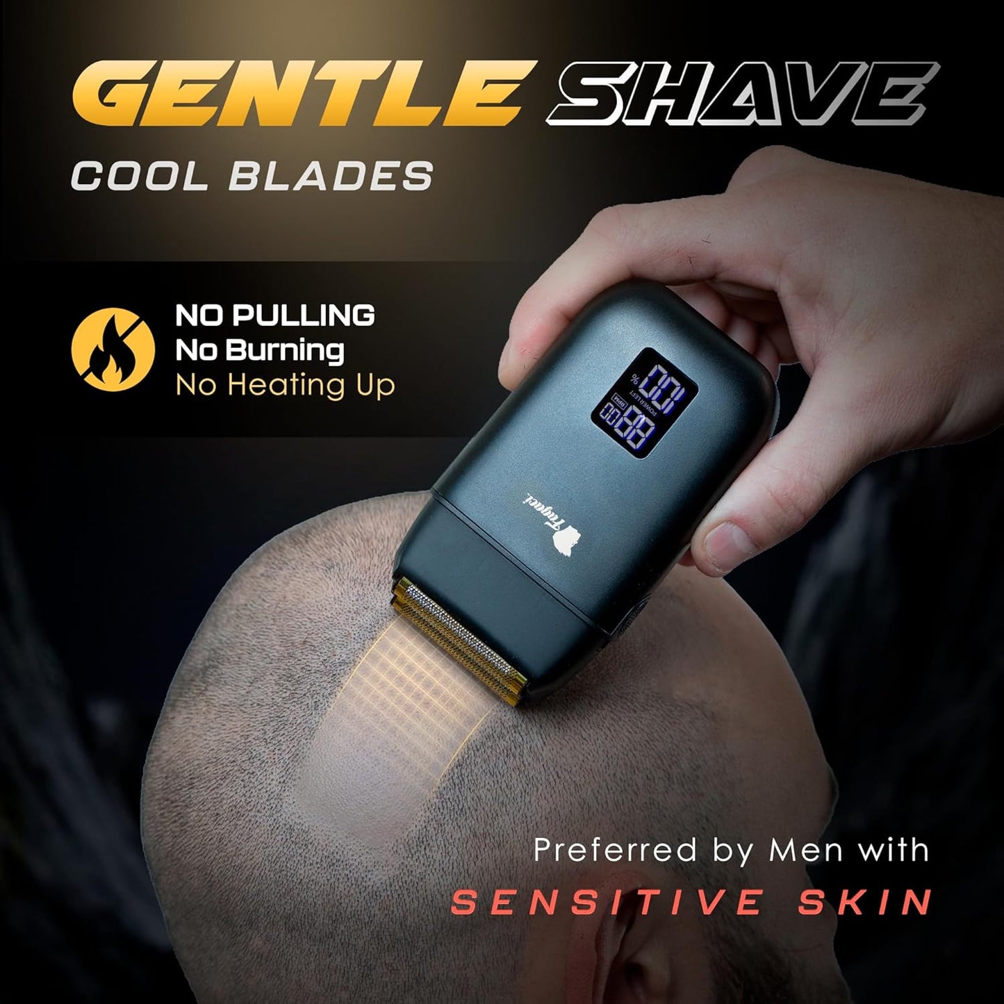Fagaci Afeitadora de peluquería para hombres – Afeitado suave de vidrio sin irritación, maquinilla de afeitar profesional de barbero de 8500 RPM de alto torque, afeitadora eléctrica de aluminio para
