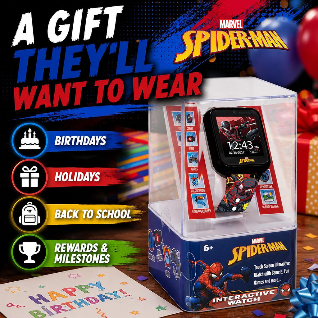 Reloj inteligente Marvel Spider-Man para niños: características div...