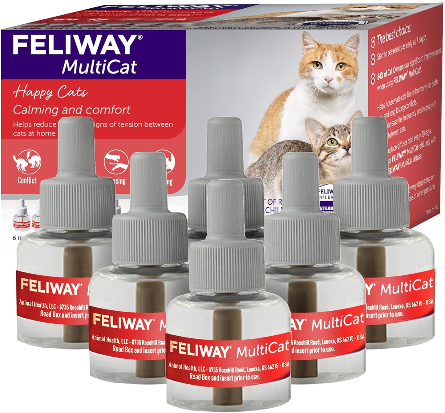 FELIWAY® MultiCat 6 x Recambios calmantes para gatos de 30 días par...