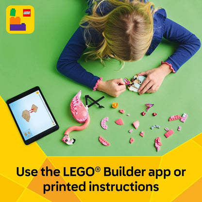 LEGO Creator 3 en 1 Animales Salvajes: Juguete de Construcción de Animales de Flamenco Rosa - Juego con 3 Opciones de Construcción, Flamenco Rosa, Cacatúa o Ajolote - Juguete Educativo para Niños