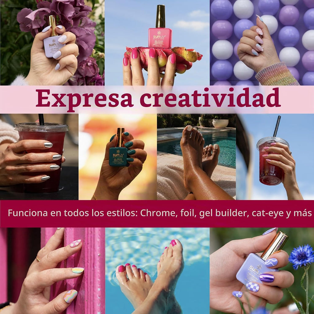 SUNUV Luz UV para uñas de gel, lámpara de gel UV LED profesional SU...