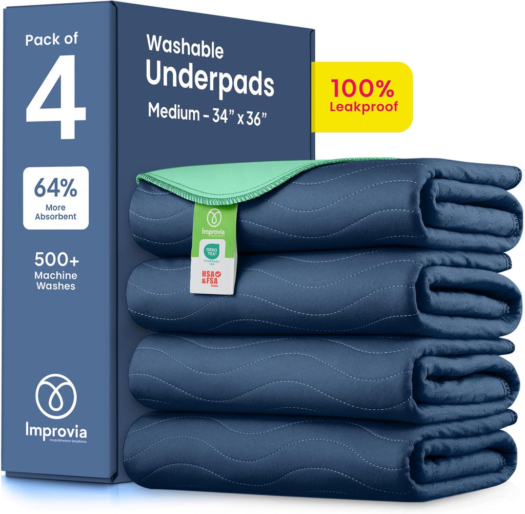 IMPROVIA® Almohadillas lavables para incontinencia reutilizables de...