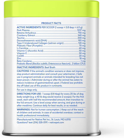 Native Pet Vitaminas y suplementos diarios para perros mayores \u20...