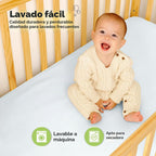 2 paquetes de protector de colchón ajustado impermeable para cuna -...