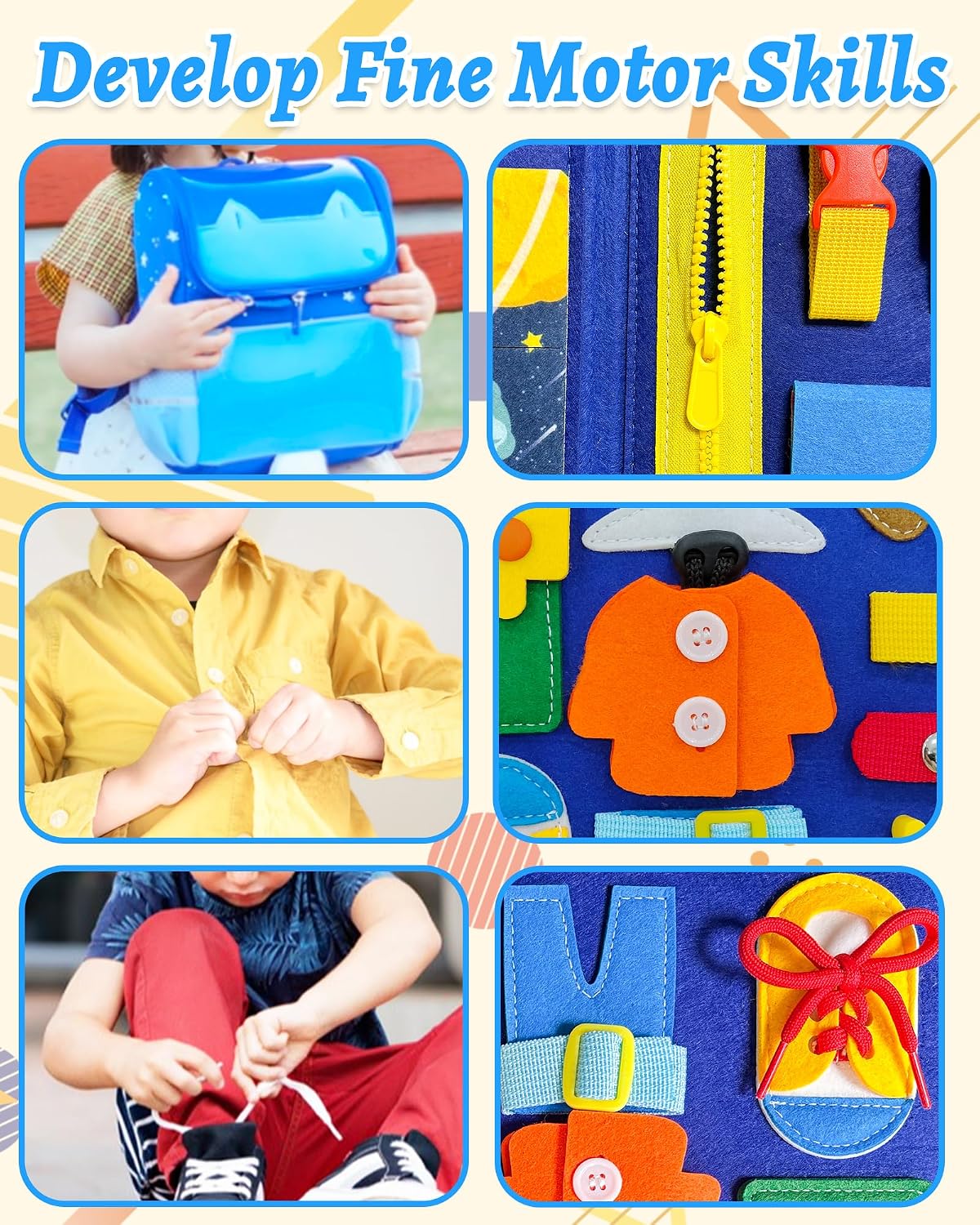 Exorany Busy Board Juguetes Montessori para Niños Pequeños y Niñas...