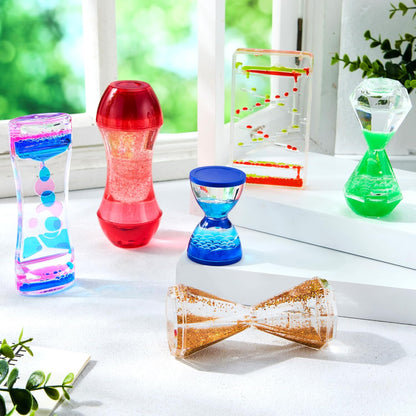 JOYIN 6 tubos sensoriales antiestrés para niños con autismo, botellas sensoriales de agua calmante para aliviar el estrés, juguetes silenciosos para el aula, calma en las esquinas, premios y juguete