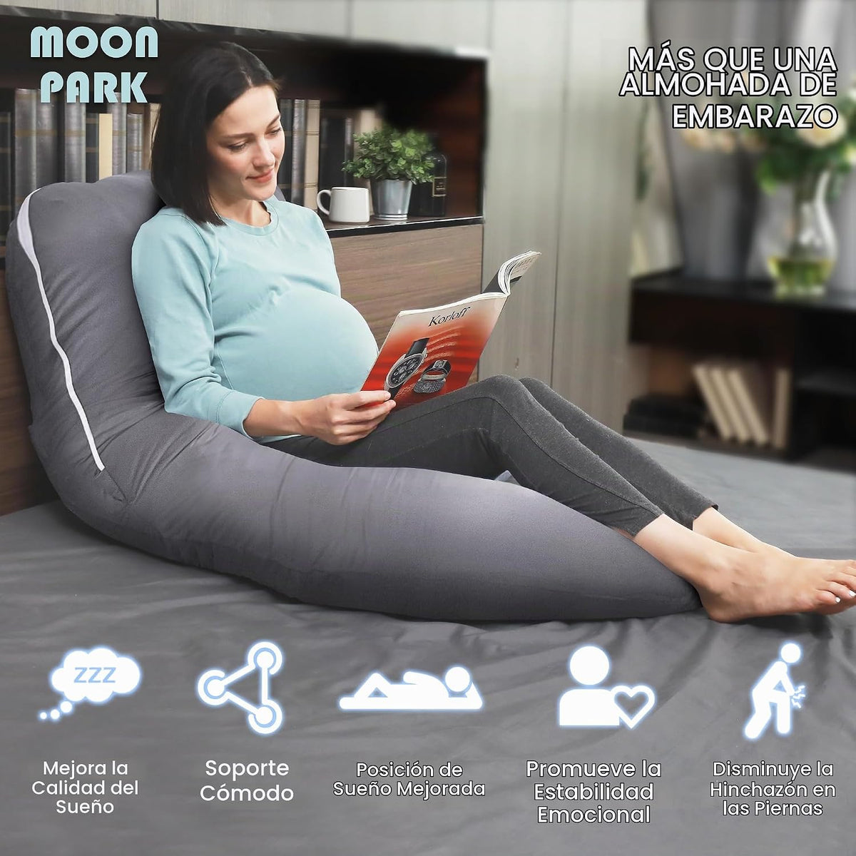 MOON PARK-Almohadas de embarazo y maternidad de cuerpo completo par...