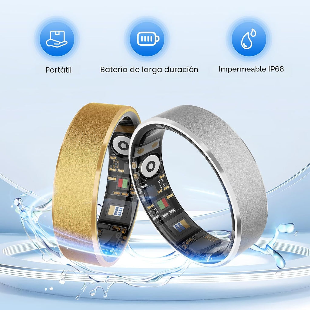 Smart Health Ring Fitness Tracker con monitoreo de estrés y sueño,...