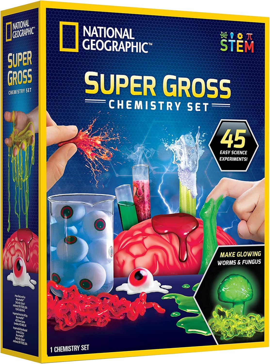 NATIONAL GEOGRAPHIC - Laboratorio de ciencia asquerosa: 15 experimentos científicos asquerosos para niños, disecciona un cerebro, revienta glóbulos sanguíneos y mucho más, gran kit de ciencias STEM para los niños que aman los experimentos científicos asqu