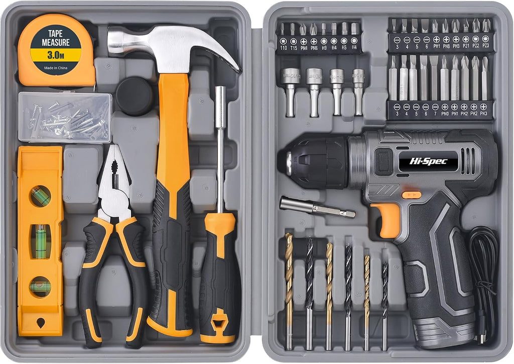 Hi-Spec - Juego de taladro inalámbrico de 8 V y kit de herramientas...