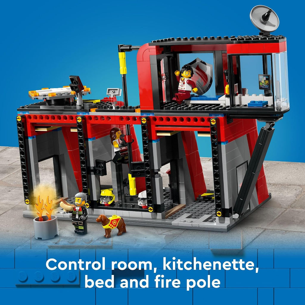 LEGO City Estación de bomberos con camión de bomberos de juguete \u...
