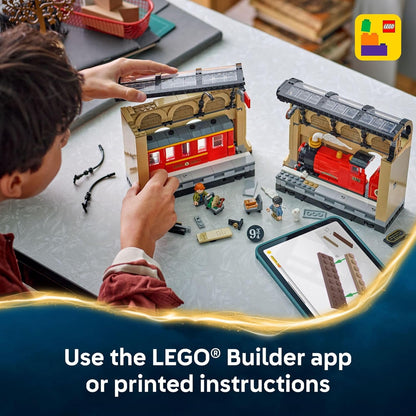 LEGO Harry Potter Book Nook: Hogwarts Express Building Set – Decoración de estante de dormitorio para niños, niñas y fanáticos, a partir de 10 años – Minifiguras coleccionables de Harry & Ron – Idea