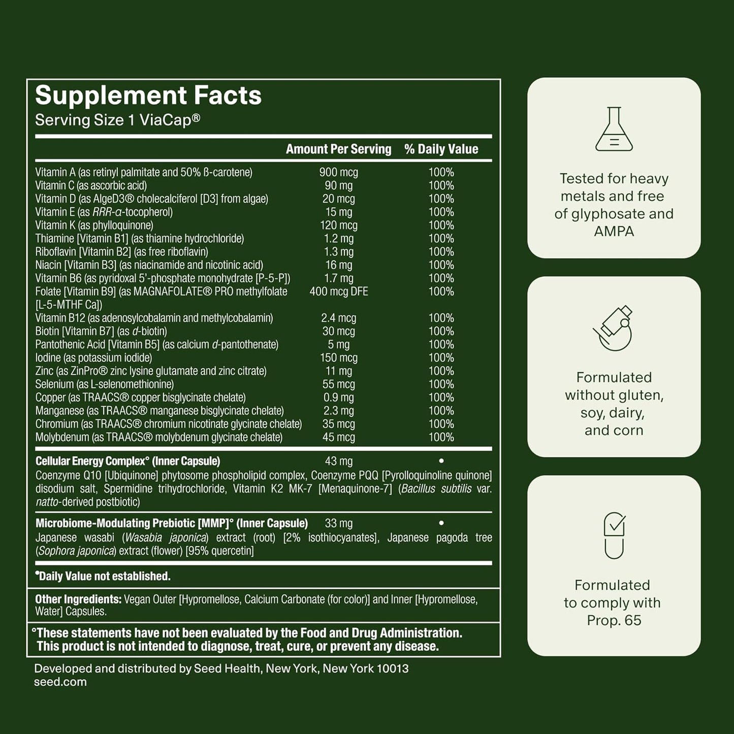 Seed DM-02 Multivitamínico diario \u2013 Vitaminas y minerales esen...