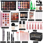 Kit de maquillaje todo en uno para mujer, kit completo de maquillaje, juego de regalo de maquillaje para mujer, paquete esencial de maquillaje incluye base, imprimación facial, paleta de sombras de