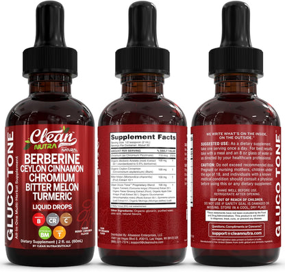 Clean Nutra Berberine con suplemento de canela de Ceilán gotas líqu...
