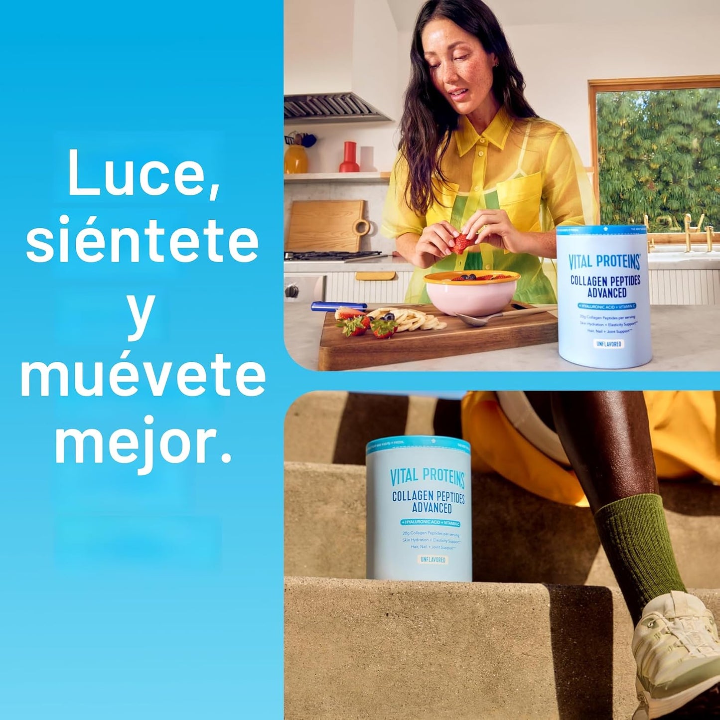 Vital Proteins - Péptidos de colágeno en polvo, de vacas alimentada...