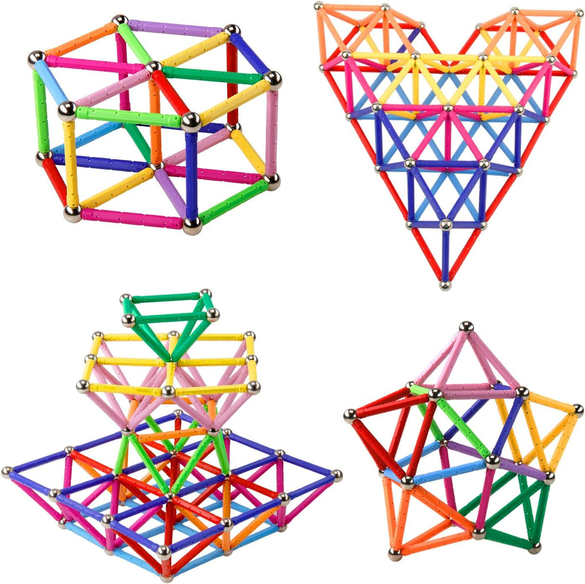 ELONGDI Bloques de construcción magnéticos, [132 piezas] Juego de p...