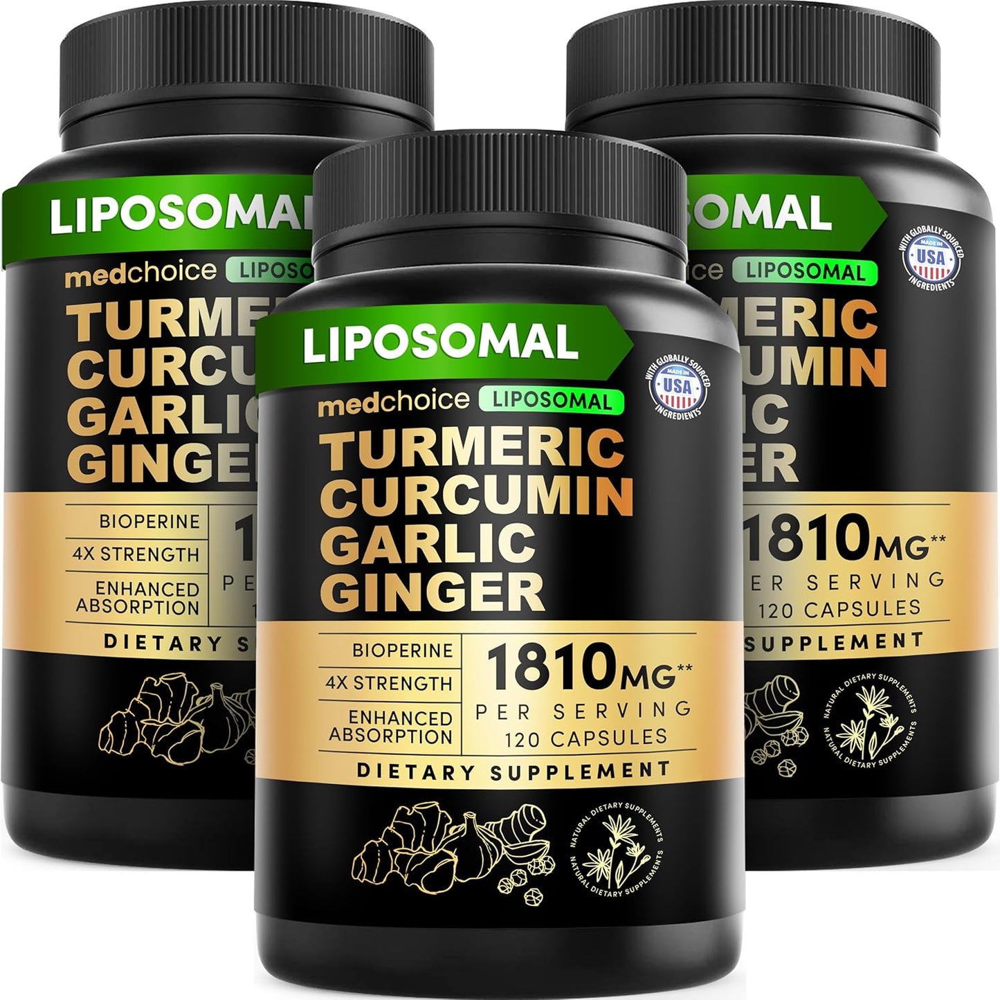 Cúrcuma liposomal, suplementos de curcumina de alta absorción, mezc...