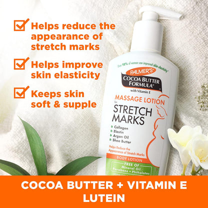 Kit de Cuidado de la Piel Palmer's con Fórmula de Manteca de Cacao para Estrías y Cicatrices, Aprobado por Dermatólogos, Regalo para Mamá, Juego de 4 Piezas de Tamaño Completo
