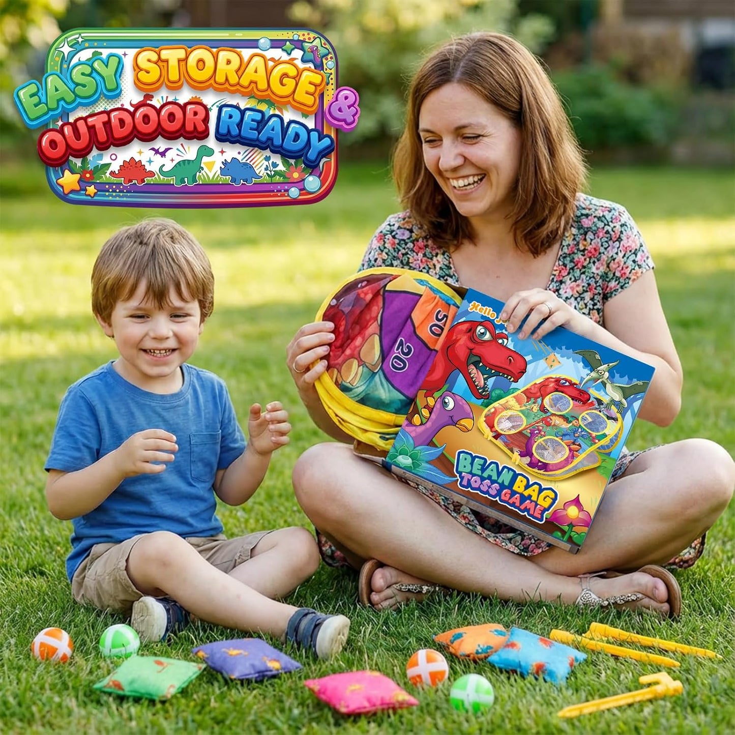 Bean Bag Toss Game for Kids - Cornhole Board Outdoor Toys for Toddl...