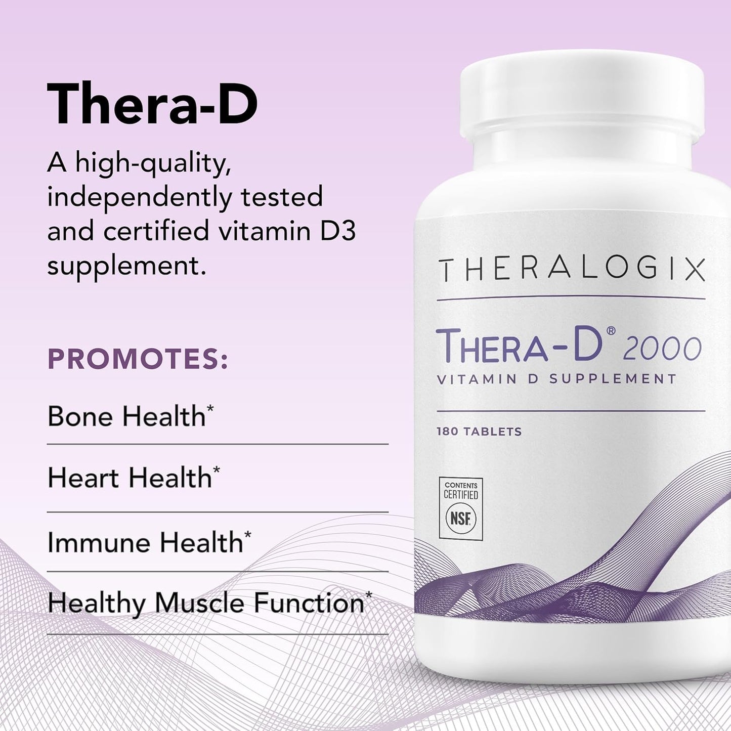Theralogix Thera-D 2000 Suplemento de vitamina D - 2,000 UI (50 mcg...