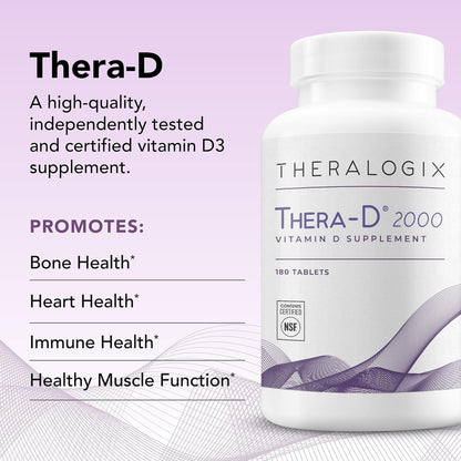 Theralogix Thera-D 2000 Suplemento de vitamina D - 2,000 UI (50 mcg...