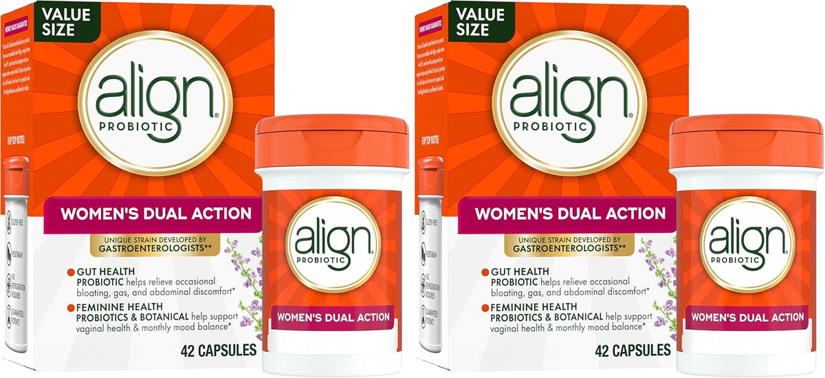 Align Probióticos de doble acción para mujer, probióticos vaginales...