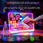 Tablero de notas LED recargable de 16 pulgadas, 7 modos de luz de c...