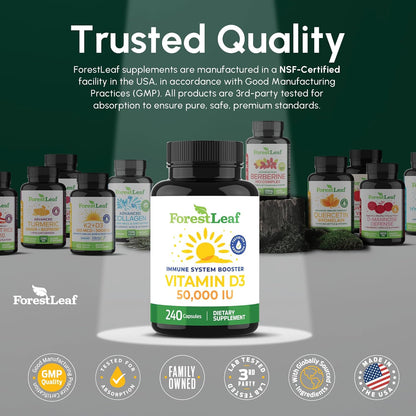 ForestLeaf Vitamina D3 50,000 UI | VIT D - Suplemento de Vitamina D...