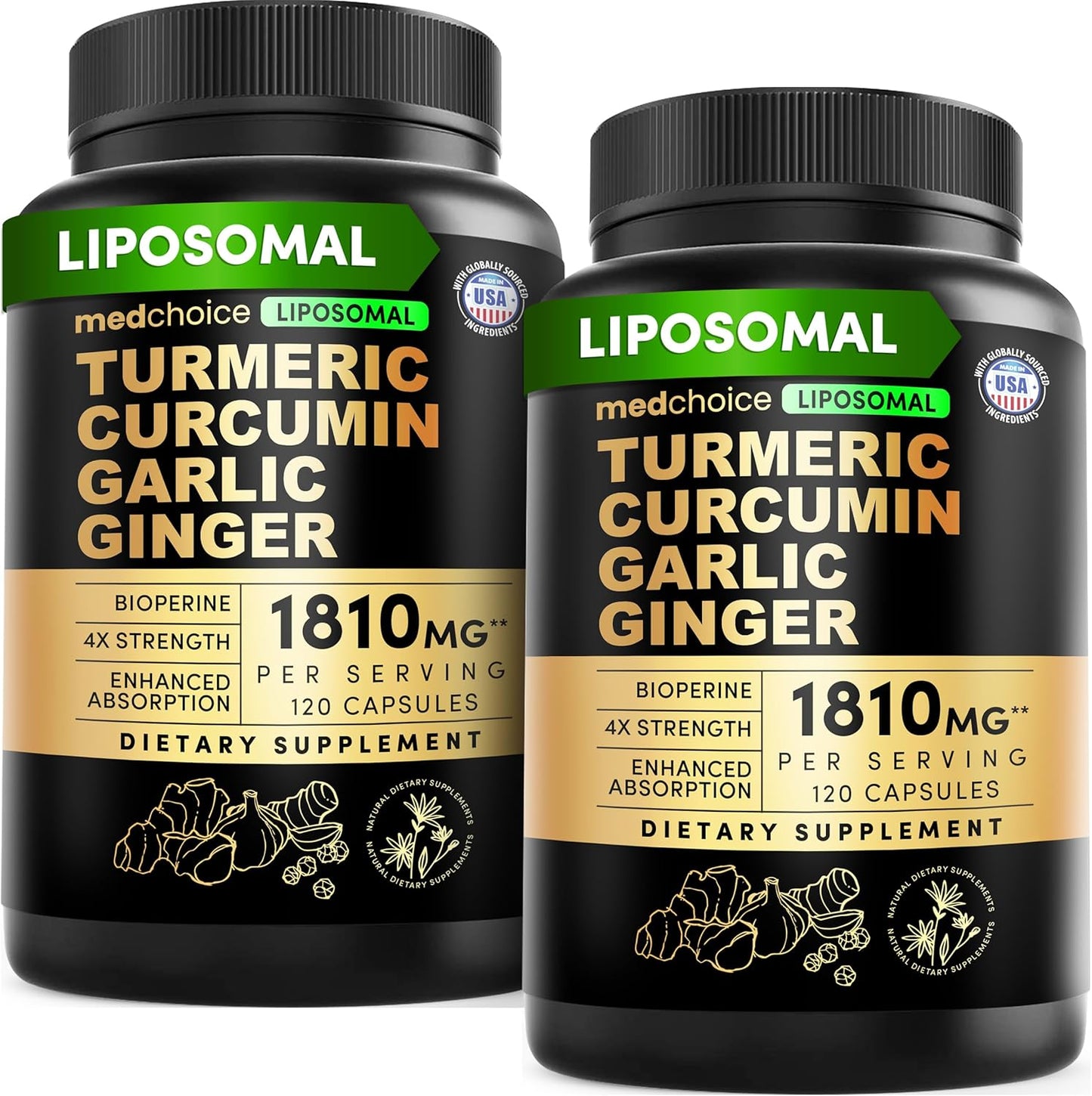 Cúrcuma liposomal, suplementos de curcumina de alta absorción, mezc...