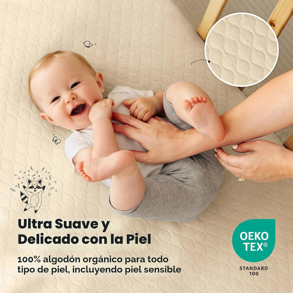 Paquete de 2 fundas protectoras de colchón impermeables para cuna,...