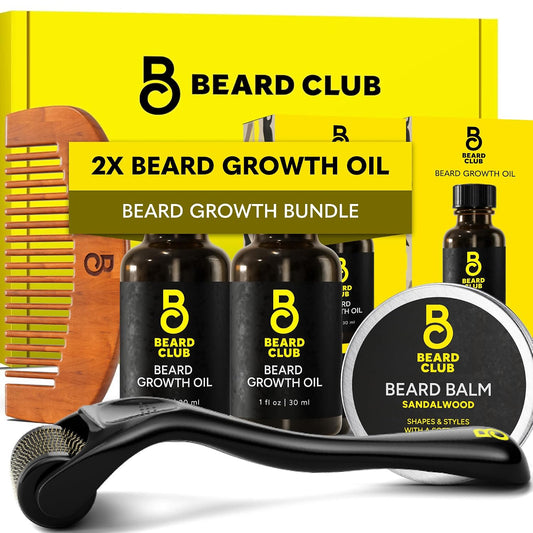 Kit mejorado de crecimiento de barba The Beard Club - Rodillo Derma...