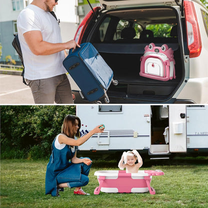 Bañera plegable para recién nacidos a niños pequeños con monitor de...